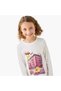 Girls Crew Neck T-shirt with Graphic Print - Cotton - Long Sleeves - 4