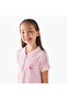 Collared Short Sleeves Polo Dress with Heart Embroidery - 4