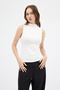 Zero sleeve half neck bodysuit