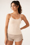 Women's 95% Natural Bamboo Flexible 2-Piece Basic Undershirt with Rope Straps - Soft Textured & Sweat-Absorbent Fabric - 2