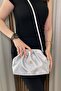 Women's Gray Satin Bag - Long Strap Daily and Evening Dress Bag - 4