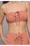 Fashion Fit Strapless Striped Women's Orange Strap Shirt - 4