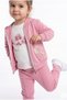 Girl's 3-Piece Tracksuit Set Long Sleeve Crew Neck Embroidered T-Shirt - Hooded Zipper - 5