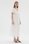 V-Neck Midi Dress with Belt Detail - 3