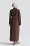 Piping Detailed Dress Brown - 5