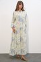 Women's Lilyum Fabric Long Hijab Dress 2593 - A.Blue - 4