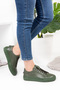 Women's Genuine Leather Flat Sneaker Anatomical Sole Casual Casual Shoes - 2