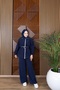 Double Suit with Zipper and Belt Detail - 3
