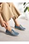 Shadow Blue Genuine Leather Women's Sandals - 4
