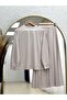 Talih Side Zippered Skirt Pleated Suit-Pa7066 Stone - 8