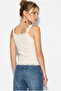Women's Cream Lace Embroidered Button Accessory Thin Knitwear Strap Blouse Ta261005 60286342 - 6