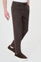 Straight Slim Fit Drawstring Elastic Waist 100% Linen Men's Trousers Dark Brown - 38351.26Y - 5
