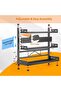 Adjustable Kitchen Spice Rack Organizer, Space Saving Metal Storage Shelf with Multiple Tiers and Utility Hooks - 6