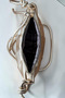 Bohemian Style Shiny Gold Wrinkled Leather Detailed, Croissant Model Lined Small Size Women's Shoulder Bag - 8