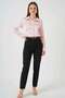 Women's Draped Satin Pink Shirt - 2