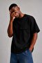 Men's square pocket detailed bicycle collar t-shirt - black
