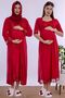 Cotton Maternity Nightgown Set with Hijab and Nursing Features Effortt - Cherry