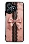 Realme Note 50 Glossy Phone Case with Pink Lace Bow Design