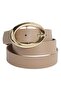 Women's 3 cm 3-piece set black-beige-brown belt - 3