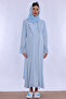 Comfortable Cut and Breastfeeding Feature Maternity Set with Hijab 5 Pieces Effortt - Blue - 3