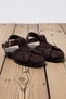 Women's Suede Sandals Flat Heel Round Toe Laceless Comfortable Cutout Thermoplastic Sole Casual Modern