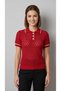 Women's Short-Sleeved Summer Perforated Shiny Stylish Acrylic Shirt Collar Buttoned T-Shirt