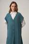 Women's Comfortable Fit Vest 2-Piece Set Petrol 31442 - 3