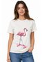 Skateboarding Flamingo Printed Unisex Oversize T-Shirt