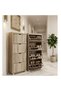 Shoe Cabinet with 4 Flip Drawers,Slim Shoe Storage Cabinets for Entryway,Black Narrow Wall Shoe Cabinet for Hallway,Living Room, Bedroom