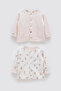 100% Cotton Double-Sided Baby Cardigan - Theatre / Pink
