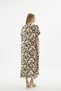 Women's Leopard Patterned Long Dress Loose Cut Casual Dress C6T7N412 - 4