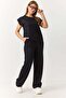 Women's short sleeve padded two-piece set black