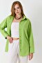 Women's Relaxed Fit Long Sleeve Basic Shirt Green - 2