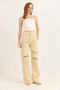 Beige Jeans with Ripped Detail on Wide Legs - 4
