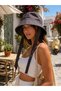 Leopard Print Bucket Hat with Tie Detail, Women's Summer Sun Protection Safari Hat, Beach Vacation Hat, Leopard Hat - 3