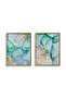 Ocean Jasper Set of 2 Abstract Wall Art | Framed Canvas Print with Gold Foil Embossed | Luxury Modern Decor for Living Room, Bedroom, Office & Gift - 2
