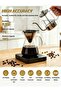 Hirospace Digital Coffee Scale with Timer, V60 Pour Over Drip Coffee Scale with Type-C & LED Display, Kitchen Food Scale with Non-Slip Silicone Pad, Black - 2