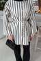 Striped Tie-Up Shirt Cream - 3