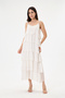 Beige Italian Layered Adjustable Strap Lined Long Silk Dress 38 - 44 Size - 2