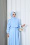 Bolero Elastic Waist Hijab Dress Baby Blue Hnt011 - 6