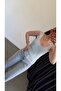 Ribbed Lace Basic Athlete Top Blue - 2