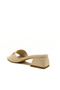 Beige Color Patent Leather Thick Heel Stone Detailed Women's Slippers - 4