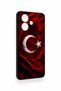 Vivo V60 Lite Compatible Wolf Turkish Flag Patterned Silicone Case - 3