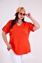 Women's Plus Size V-Neck Blouse with Sleeve Epaulettes