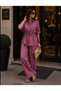 Women's Pocket Detailed Tie-Waist Shirt Collar Double Set Loose Tunic Trousers Set - 4