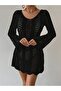 Women's Backless V-Neck Openwork Spanish Sleeve Summer Knitwear Beach Dress - 3