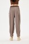 Women's Mink Italian Carrot Fit Elastic Waist Belted Casual Tencel Pants Size 38 - 46 - 5