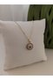 Zircon Stone Minimal Evil Eye Beaded Necklace Steel Women's Necklace - 3