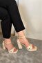 Cross Strap High 10 cm Heel Evening Dress Shoes - 4