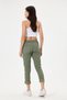 Women's Khaki Italian Lycra Trousers with Stripes on the Sides and Lace-Up Waist, Sizes 38 - 46 - 3